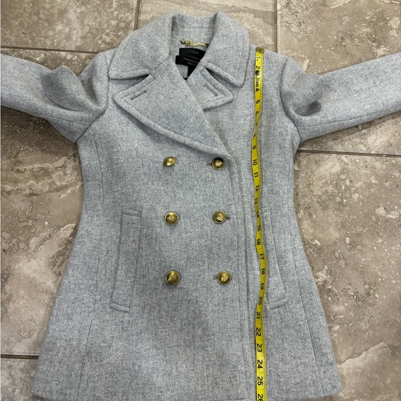 J.Crew Majesty‎ Peacot In Stadium Cloth F4923 sz 0 silver - Picture 13 of 16